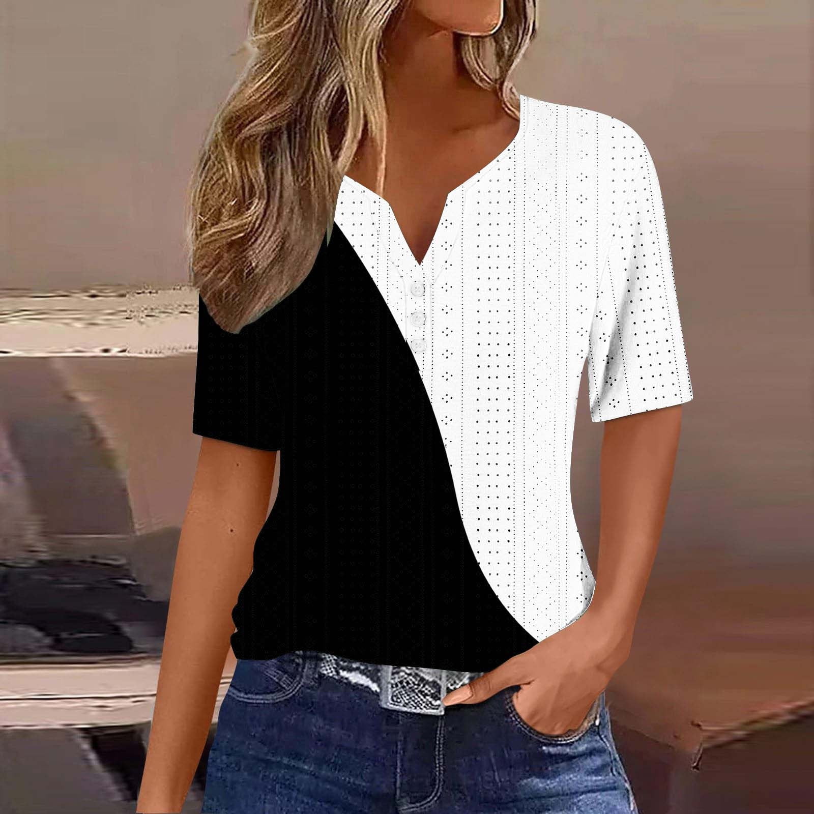 Women Summer Artsy Embroidery V-Neck 100%Cotton Shirt