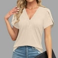 thumbnail image 1 of Frostluinai Womens V Neck Tunic Shirts Petal Sleeve Lounge Tops Solid Color Tunic Shirts Casual Dressy Business Work Office Tee Shirts, 1 of 6