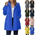 thumbnail image 1 of Frostluinai Womens Waterproof Raincoat Lightweight Rain Jacket Women Long Hooded Trench Coats Outdoor Windbreaker Travel Jacket, 1 of 10