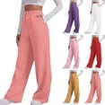 thumbnail image 1 of Frostluinai Womens Wide Leg Sweatpants Drawstring Elastic Waist Baggy Joggers Solid Lounge Running Sweat Pants Open Bottom Sweatpants, 1 of 6