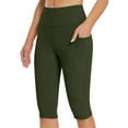 thumbnail image 1 of Frostluinai Womens Yoga Workout Capris High Waisted Stretchy Sport Capris Solid Color Slim Fit Athletic Capris Plus Size Soft Capris, 1 of 9