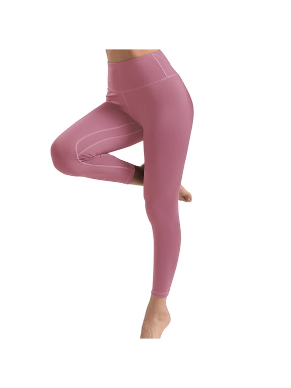 Workout Legging for Women High Waisted Stretch Yoga Pants Slim Fit Athletic Leggings Solid Color Seamless Soft Gym Pants
