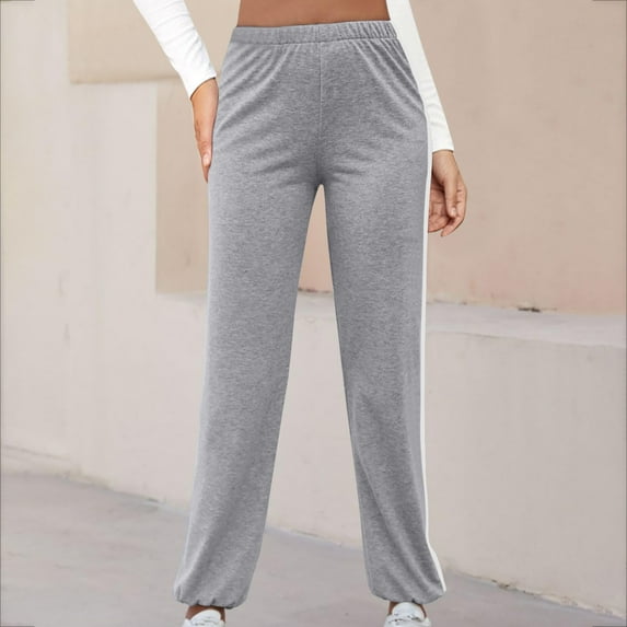 Frostluinai Yoga Baggy Sweatpants for Women High Waisted Loose Fit Workout Pants Solid Color Running Trousers Plus Size Comfy Pants with Pocket