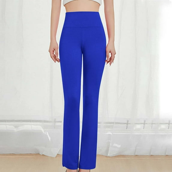 Frostluinai Yoga Leggings for Women Elastic High Waisted Slim Fit Workout Boot Cut Length Pants Solid Color Comfy Leggings Plus Size Seamless Capris