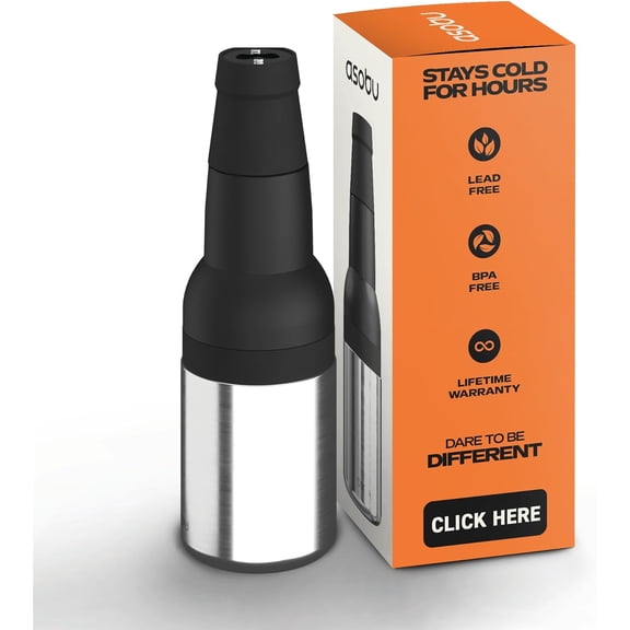 Frosty Beer Holder,Vacuum Insulated Double Walled Stainless Steel Beer Can and Bottle Cooler with Beer Opener, Bpa Free, Fits Standard 12oz, Ice Cold for Hours, Great Gift for Beer Lovers