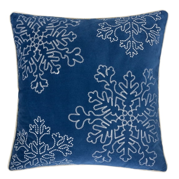 Frosty Blue Graphic Polyester 20 in. x 20 in. Throw Pillow