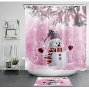 Frosty Delight: Festive Snowman Holiday Shower Curtain