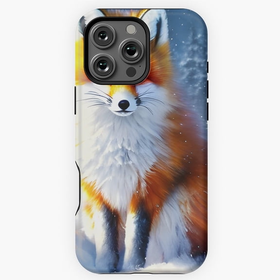 Frosty Elegance Winter Fox Art Phone Case for iPhone 16 15 14 13 12 11 Pro Max