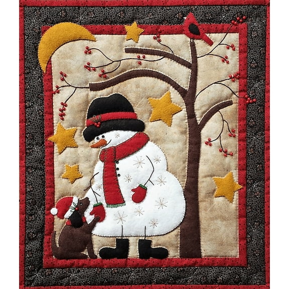 Frosty & Friend Quilt Kit by Rachel's of Greenfield | Festive Wall Quilt Kit | Christmas Quilt Kit