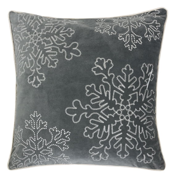 Frosty Gray Graphic Polyester 20 in. x 20 in. Throw Pillow
