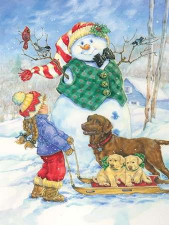 Frosty Morning Greeting Canvas Art - Donna Race (18 x 24)