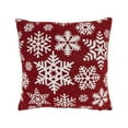 thumbnail image 1 of Frosty Opulence Chenille Jacquard Snowflakes Poly Filled Throw Pillow, 1 of 1