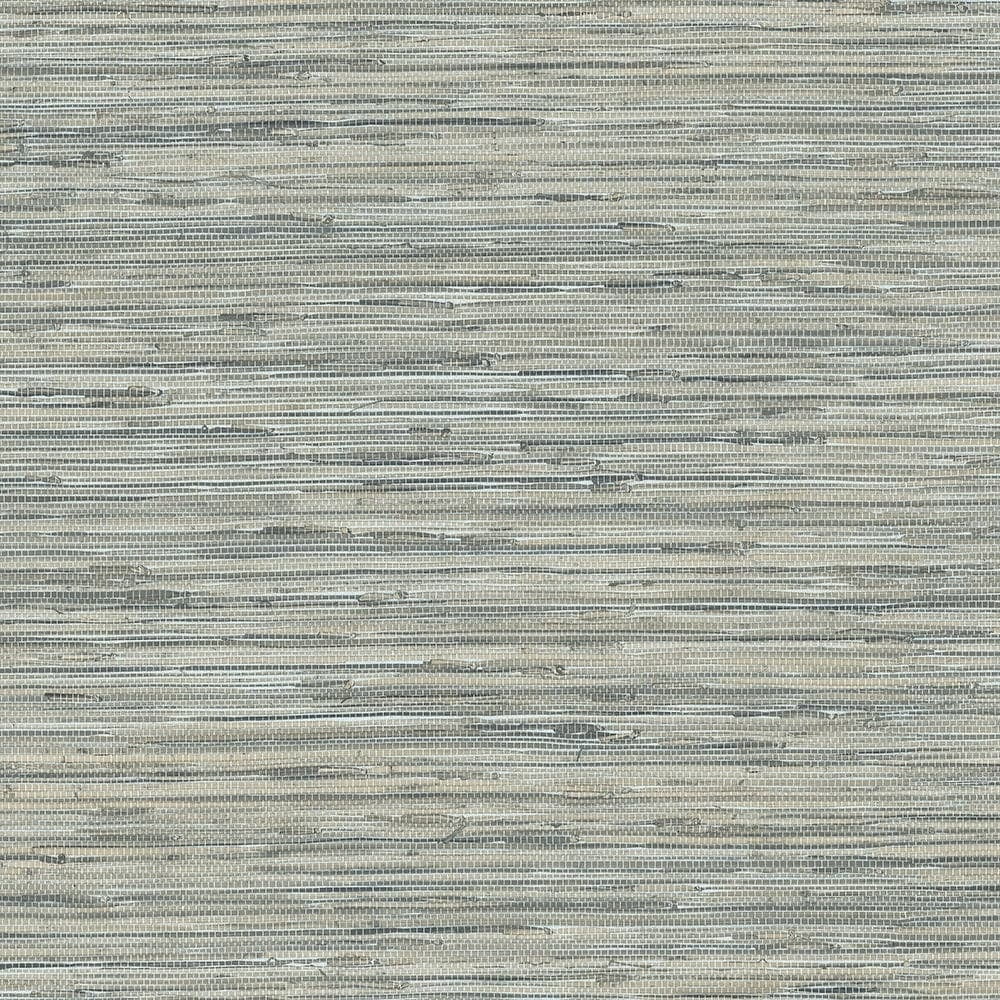 Blue and Taupe Faux Grasscloth Embossed Wallpaper