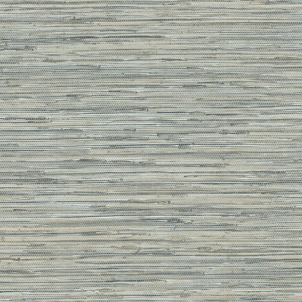 Blue and Taupe Faux Grasscloth Embossed Wallpaper