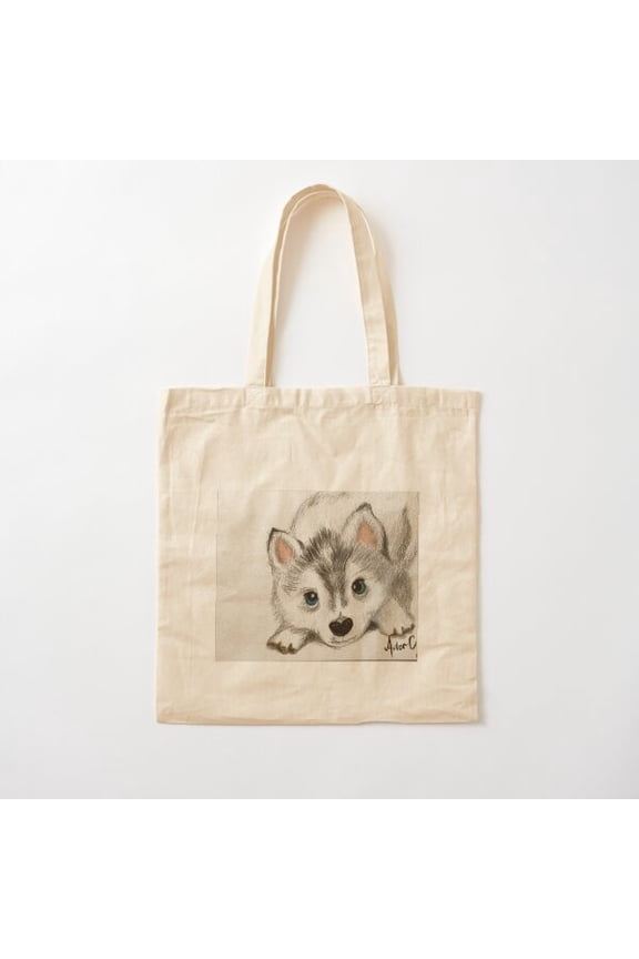 Frosty The Husky Canvas Tote Bags, Reusable Shopping Bag