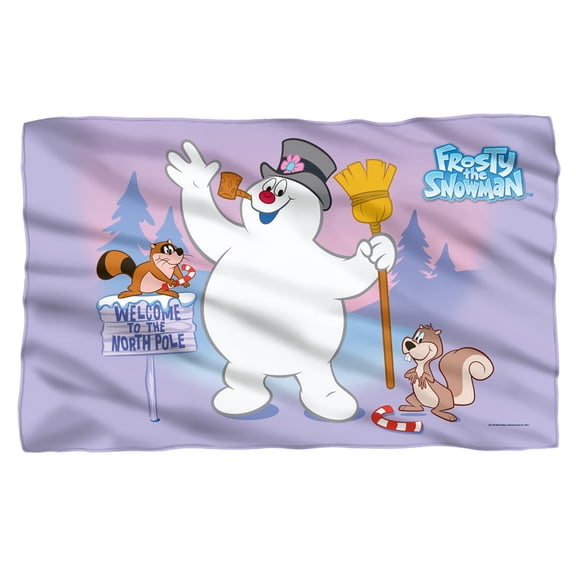 Frosty The Snowman Blanket, 36"x58", North Pole Sign, Fleece Blanket