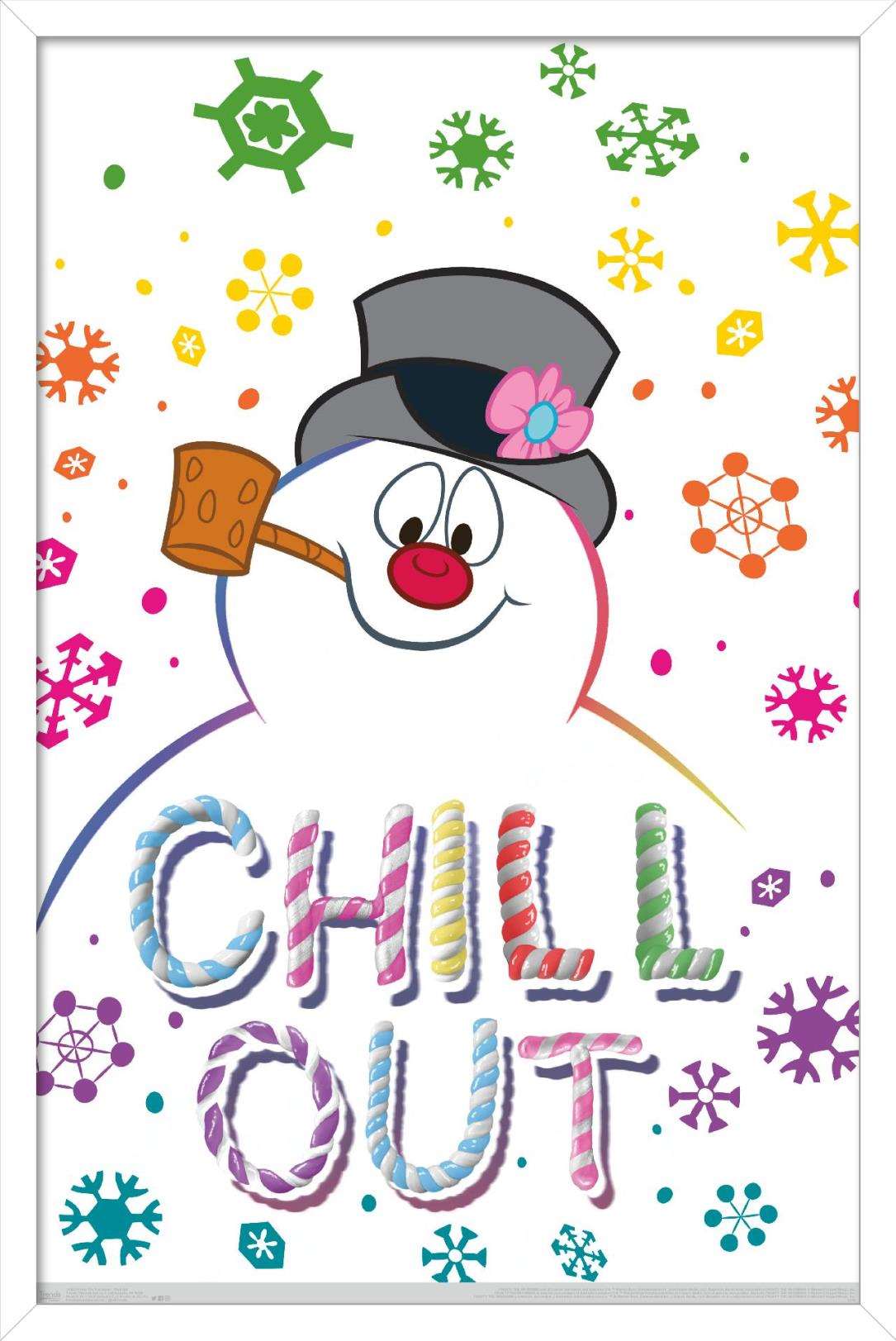 Frosty The Snowman - Chill Out Wall Poster, 14.725" x 22.375", Framed