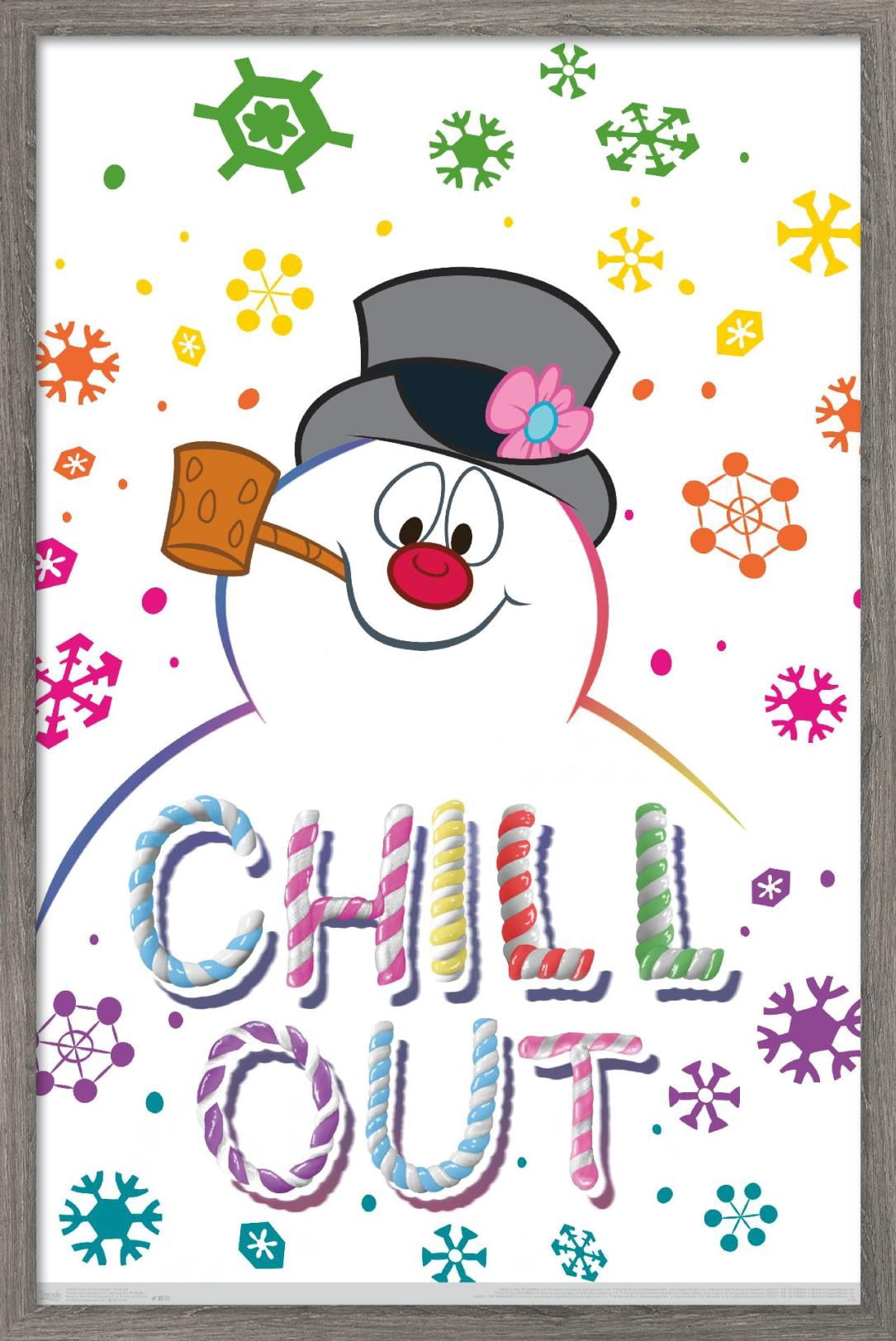 Frosty The Snowman - Chill Out Wall Poster, 22.375" x 34", Framed