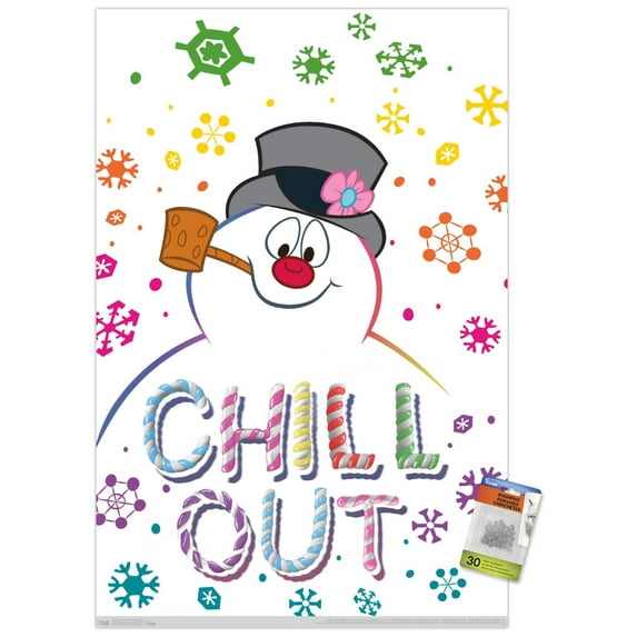 Frosty The Snowman - Chill Out Wall Poster with Push Pins, 22.375" x 34"