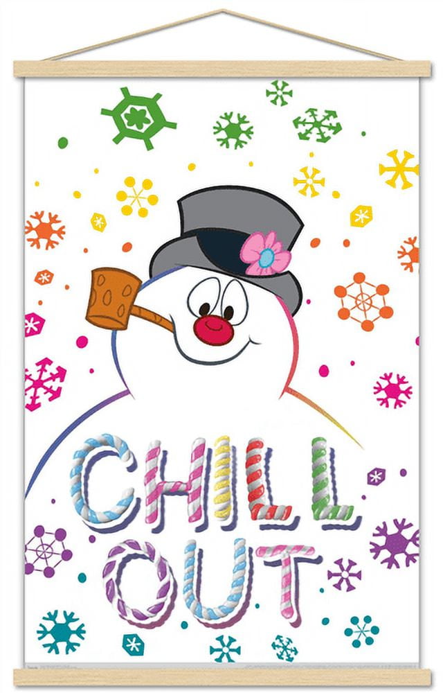 Frosty The Snowman - Chill Out Wall Poster with Wooden Magnetic Frame, 22.375" x 34"