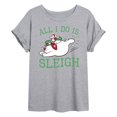thumbnail image 1 of Frosty The Snowman - Christmas - All I Do Is Sleigh - Juniors Ideal Flowy Muscle T-Shirt, 1 of 5
