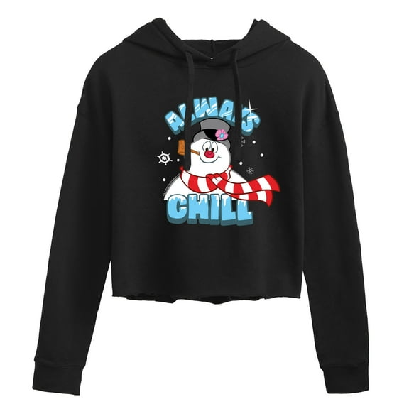 Frosty The Snowman - Christmas - Always Chill - Juniors Cropped Pullover Hoodie