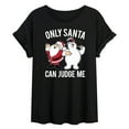 thumbnail image 1 of Frosty The Snowman - Christmas - Only Santa Can Judge Me - Women's Oversized T-Shirt, 1 of 5