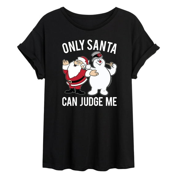 Frosty The Snowman - Christmas - Only Santa Can Judge Me - Women's Oversized T-Shirt