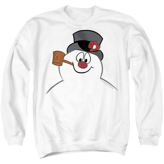 Frosty The Snowman Frosty Face Costume Adult Crewneck Sweatshirt, White, X-Large