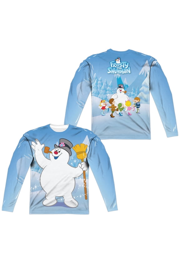 Frosty The Snowman - Frosty Wave (Front/Back Print) - Regular Fit Long Sleeve Shirt - XXX-Large