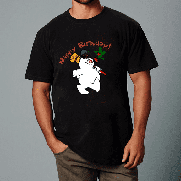 Frosty The Snowman Happy Birthday Funny Distressed Graphic Unisex T-Shirt V11776 up to size 5XL