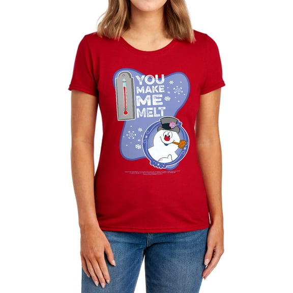 Frosty The Snowman Melt Women's T Shirt, Red, X-Large