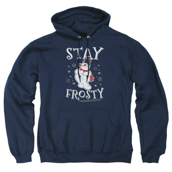 Frosty The Snowman Stay Frosty Adult Pull-Over Hoodie, Navy, Medium