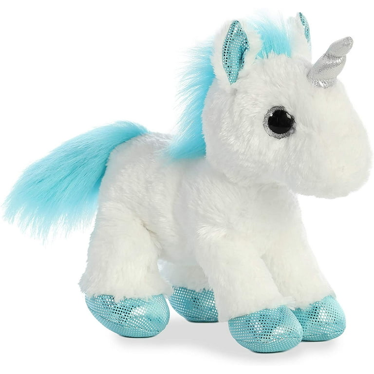 Frosty Unicorn Mid-Size stuffed animal -12 Flopsie by Aurora (White / Blue)