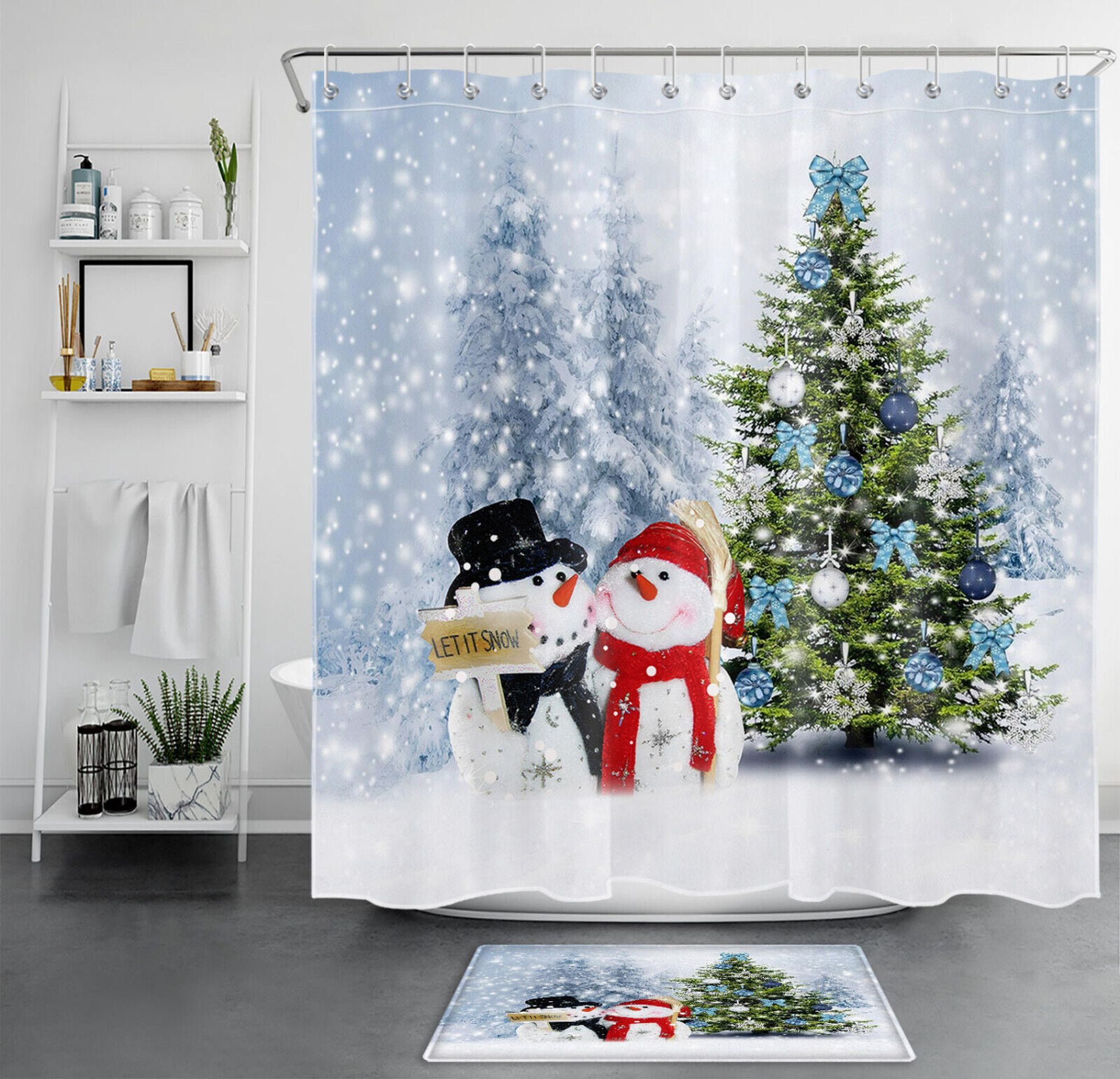 Frosty Winter Wonderland Shower Curtain Transform Your Bathroom into a Winter Paradise