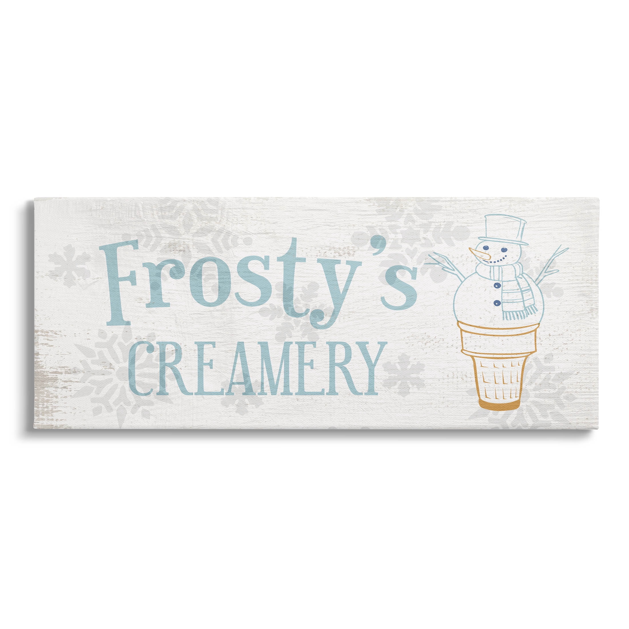Frosty's Creamery Winter Ice Cream Holiday Graphic Art Gallery Wrapped Canvas Print Wall Art