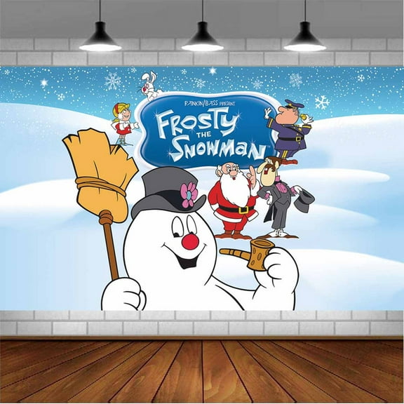 Frosty the Snowman Backdrop Banner Party Supplies Poster Movie Theme Background for Photography Birthday Decorations