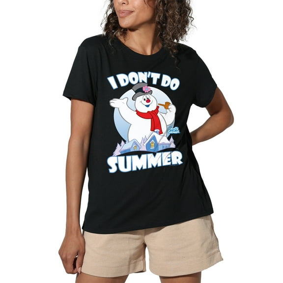 Frosty the Snowman I Don't Do Summer Women's Loose T-Shirt, Black, Small
