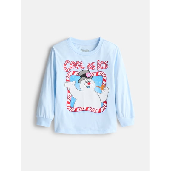 Frosty the Snowman Baby and Toddler Girls Holiday Graphic Tee with Long Sleeves, Sizes 12M-5T