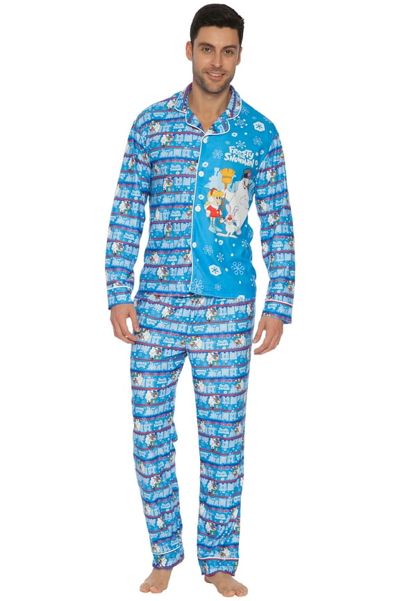 Frosty the Snowman Mens Coat Front Pajama Set