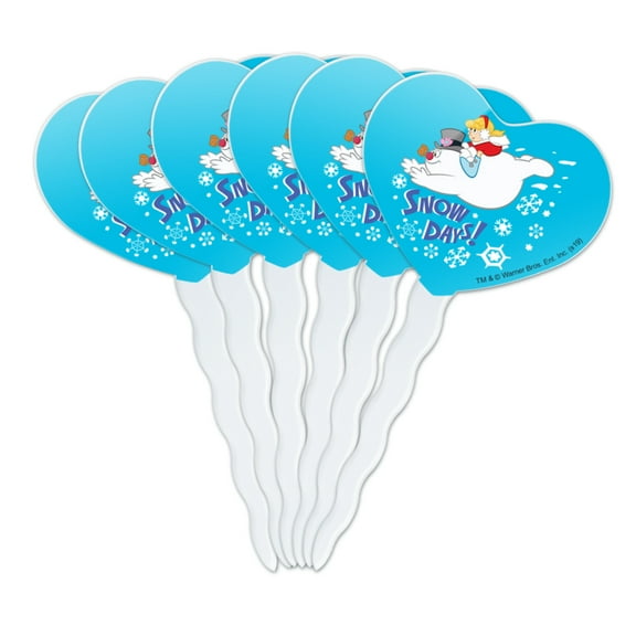 Frosty the Snowman Snow Days Heart Love Cupcake Picks Toppers Decoration Set of 6