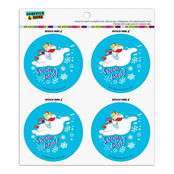 Frosty the Snowman Snow Days Refrigerator Fridge Locker Vinyl Circle Magnet Set