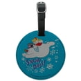 thumbnail image 1 of Frosty the Snowman Snow Days Round Leather Luggage Card Suitcase Carry-On ID Tag, 1 of 6
