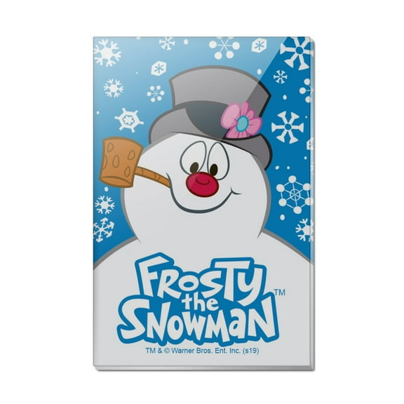 Frosty the Snowman Snowing Rectangle Acrylic Fridge Refrigerator Magnet