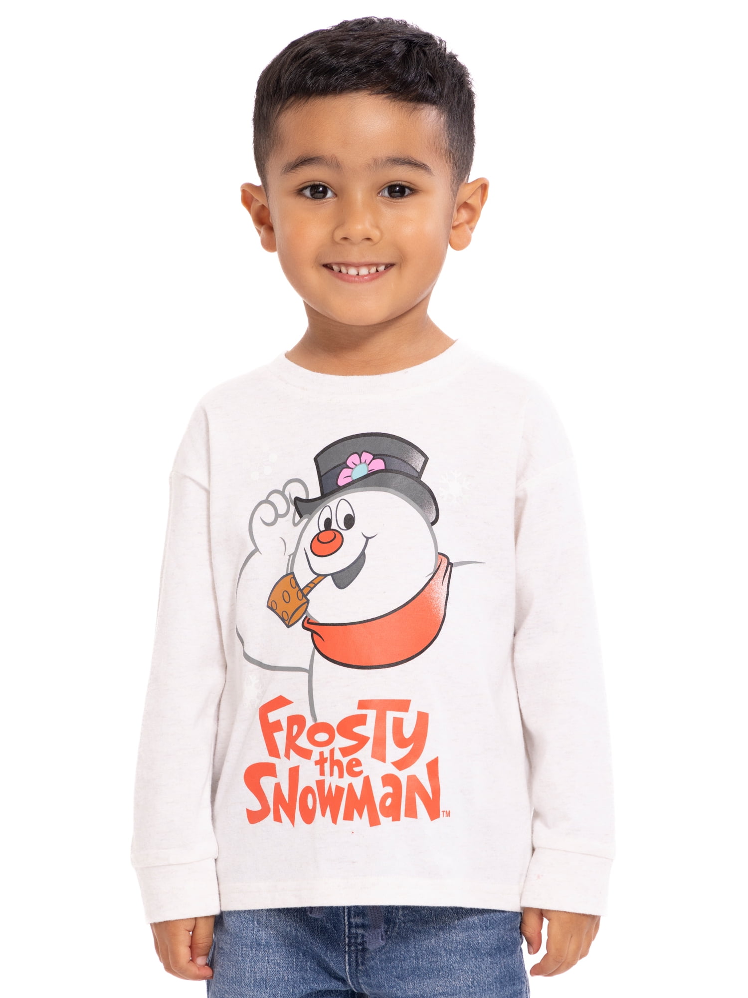 Frosty the Snowman Toddler Graphic Holiday Tee with Long Sleeves, Sizes 12M-5T