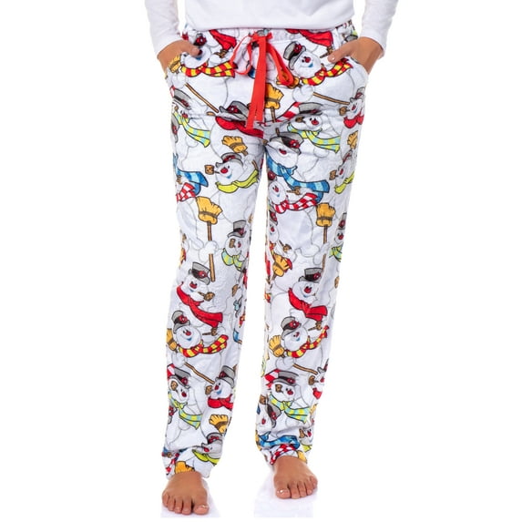 Frosty the Snowman Women's Christmas Tossed Print Sleep Pajama Pants For Adults