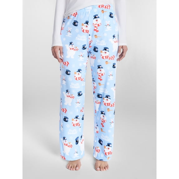Frosty the Snowman Women's and Women's Plus Holiday Velour Sleep Pants, Sizes XS-3X