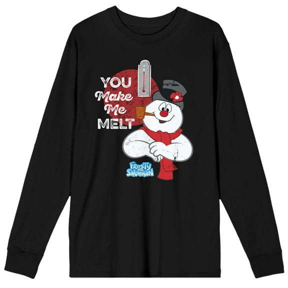 Frosty the Snowman You Make Me Melt Men's Graphic Long Sleeve Tee-Medium