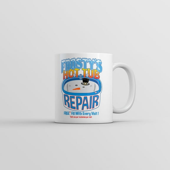 Frostys Hot Tub Repair Mug Funny Xmas Season Novelty Coffee Cup