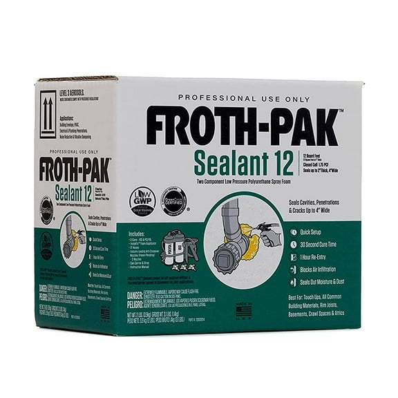 Froth Pak Low GWP Sealant 12 | Low Pressure Polyurethane Spray Foam, Two Component Insulation Kit - 12030014